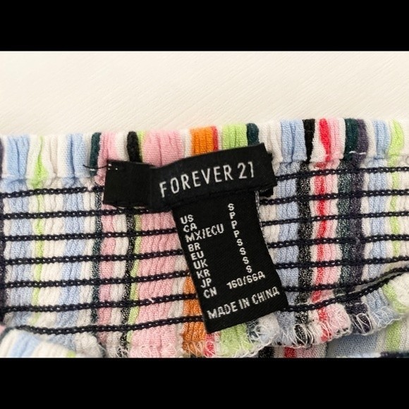 Forever 21 Striped Jumpsuit Strapless Gauze S Small - Picture 3 of 8